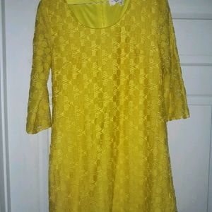 Vintage Yellow Lace Dress